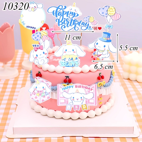 SCG - Set Cắm HPBD Chó Trắng Cinnamoroll TQ