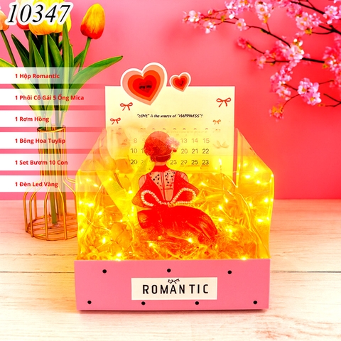 Combo Hộp Romantic HỒNG + Phôi Cô Gái 5 Ống Tiền + Thành Phần