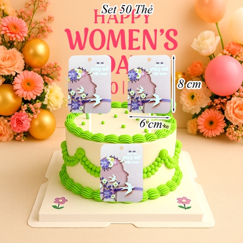Túi 50 thẻ Mừng Ngày Phụ Nữ Việt Nam 20-10 Size To
