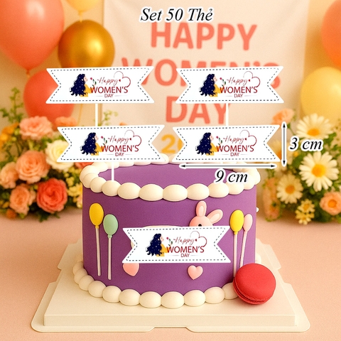 Túi 50 Thẻ Happy Women Day Size Nhỏ