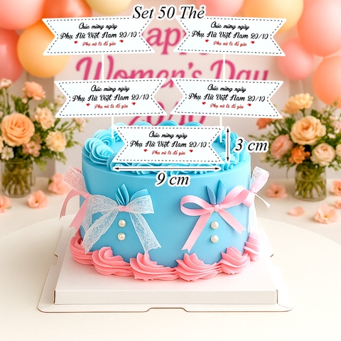 Túi 50 Thẻ Chúc Mừng Ngày Phụ Nữ Việt Nam 20-10 Size Nhỏ