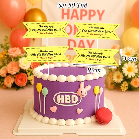 Túi 50 Thẻ Chúc Mừng Ngày Phụ Nữ Việt Nam 20-10 Size Nhỏ