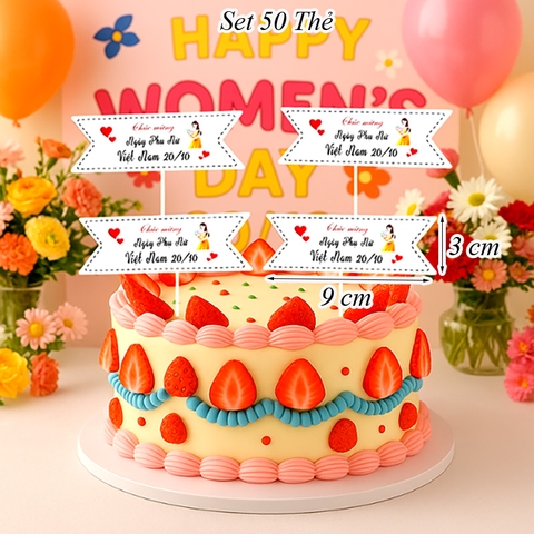 Túi 50 Thẻ Chúc Mừng Ngày Phụ Nữ Việt Nam 20-10 Size Nhỏ