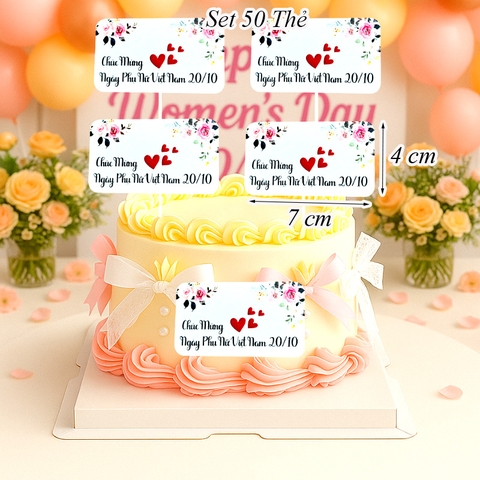 Túi 50 Thẻ Chúc Mừng Ngày Phụ Nữ Việt Nam 20-10 Size Nhỏ