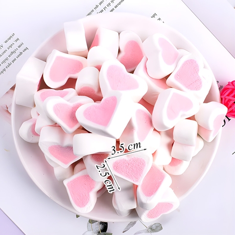 500g Kẹo xốp tim trắng TQ