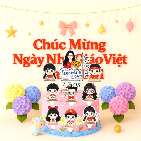 Set 9 Thẻ Cô Ôm Hoa Và Học Sinh Ngày 20/11 M2