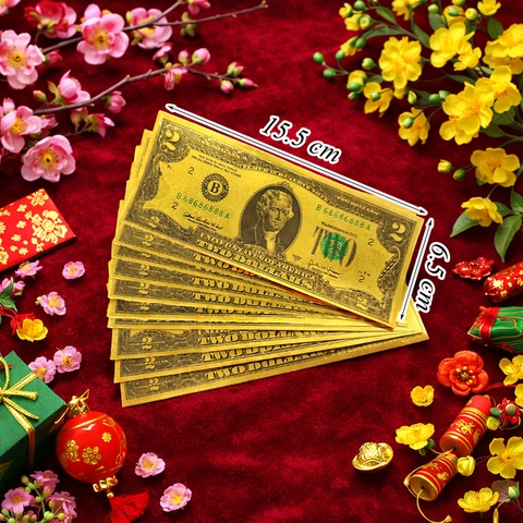 Set 10 Tờ Đola  thiếc mạ vàng