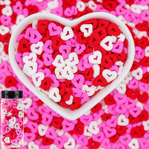 Lọ 100gr Kẹo Đường Trái Tim Valentine Đỏ Hồng Trắng