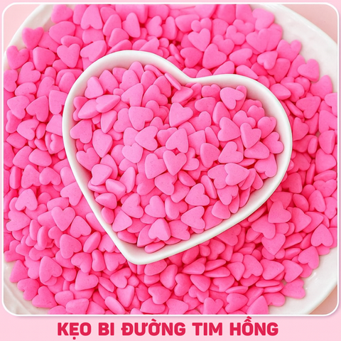Lọ 100gr Kẹo Đường Trái Tim Màu Hồng