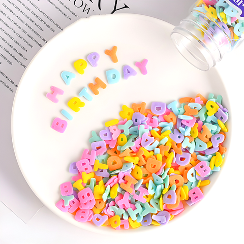 Lọ 100gr Kẹo Đường Chữ Cái Pastel Nhiều Màu