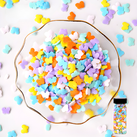 Lọ 100gr Kẹo Đường Hình Bướm Pastel Nhiều Màu