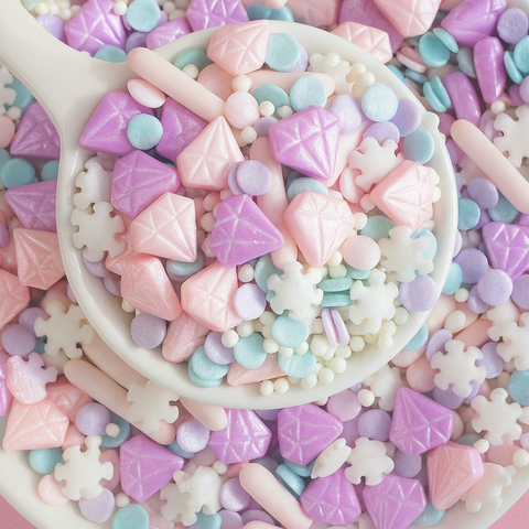 Lọ 100gr Kẹo Đường Mix Kim Cương Tuyết Pastel