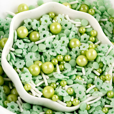 Lọ 100gr Kẹo Đường Mix Hoa Xanh Lá