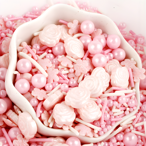 Lọ 100gr Kẹo Đường Mix Hoa Hồng Pastel