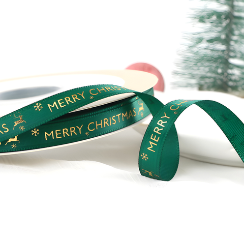 Ruy Băng Noel Xanh Đậm Merry Christmas (1cm-22m) M4