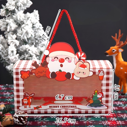 Hộp Noel Đựng Bánh Cupcake (3 bánh)