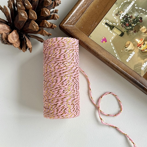 Cuộn dây len sợi bông hồng vàng dài 100m TQ