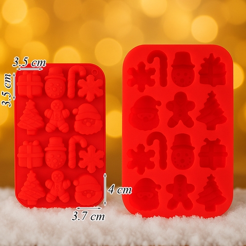 Khuôn Silicone Noel Đỏ 14 Hình