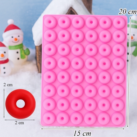 Khuôn Silicone Hồng Bánh Donut Mini 48 lỗ