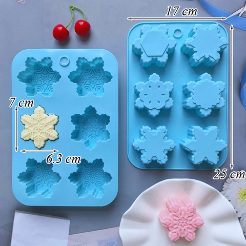 Khuôn Silicone Xanh Dương Tạo Hình Bông Tuyết
