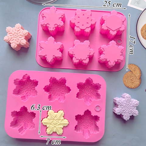Khuôn Silicone Hồng Tạo Hình Bông Tuyết