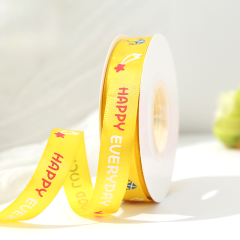 Cuôn Ruybang Happy Every Day Vàng 2,5cm