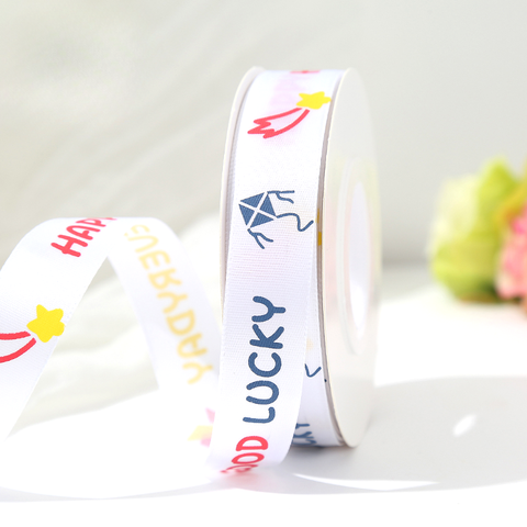 Cuôn Ruybang Good Luck Trắng 2,5cm