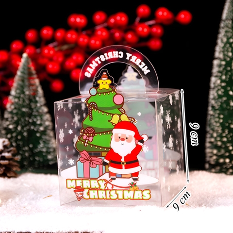 Hộp Nhựa Trong  Cây Thông & Ông Già Noel