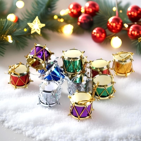 Set 12 Trống Nhựa Noel Mix Màu 3cm