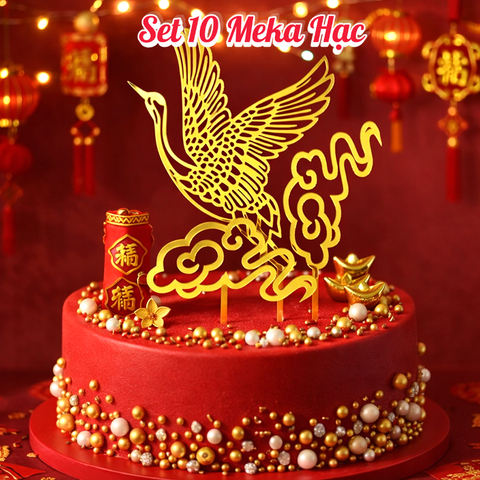 MK- Set 10 meka hồng hạc mây.
