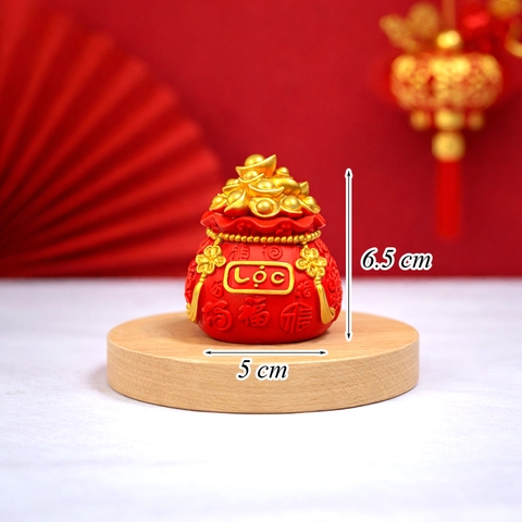 Hũ đỏ tiền vàng chữ Lộc đựng muối,gạo TQ