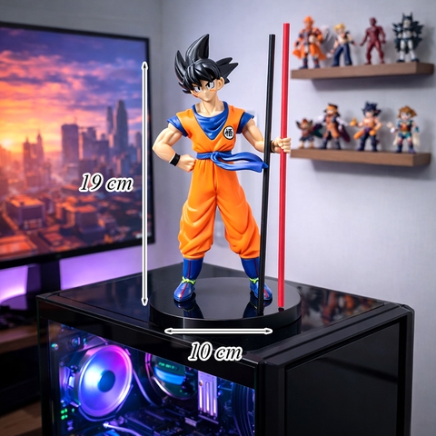 Mô Hình Goku Cầm Gậy Nhựa Đặc TQ