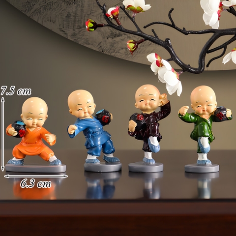 Set 4 Tượng Nhà Sư Múa Quyền 1 TQ