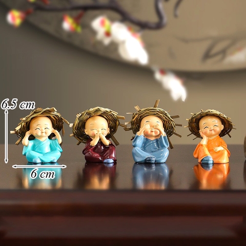 Set 4 TượngTiểu Hòa Thượng 2 TQ