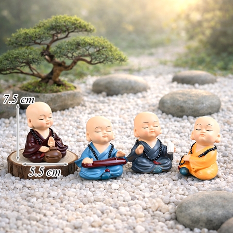 Set 4 TượngTiểu Hòa Thượng 4 TQ