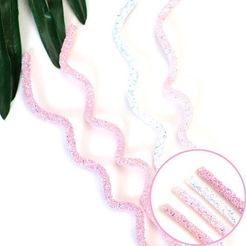 Set 4 que cắm nhựa xoắn dẻo Hồng Pastel