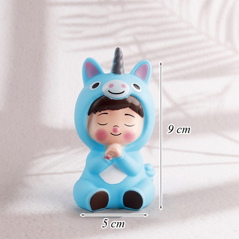 Bé Ngựa 1 Sừng Nhựa DẺO Xanh Dương