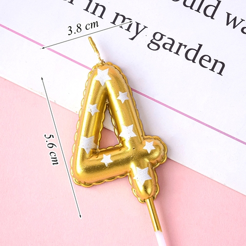 Nến Số 4 Vàng Sao