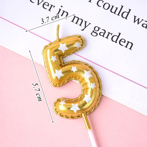 Nến Số 5 Vàng Sao