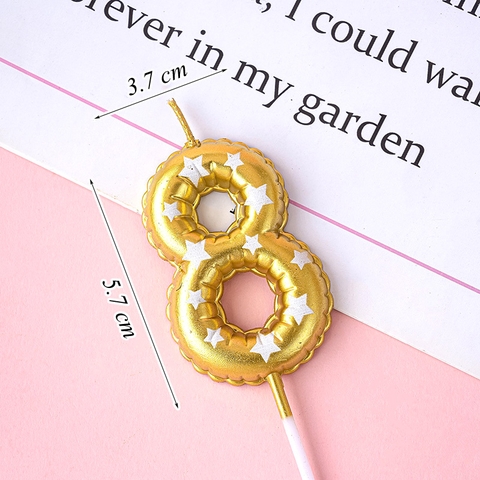 Nến Số 8 Vàng Sao