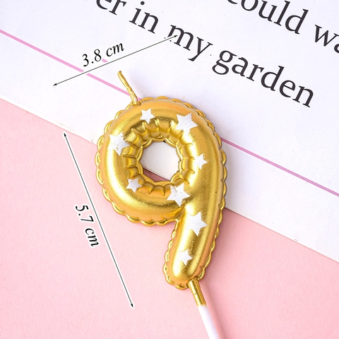 Nến Số 9 Vàng Sao