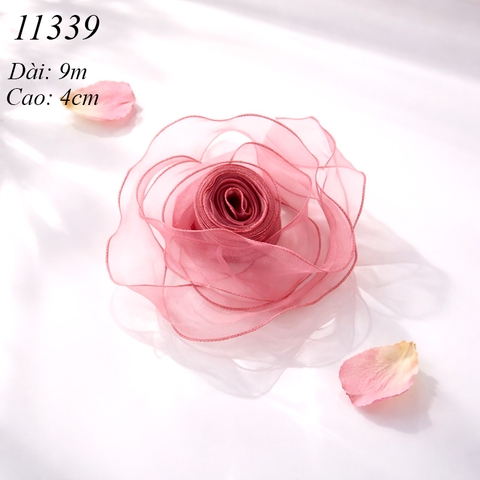 Ruybang voan HỒNG Tím không lõi cao 4cm dài 9m.