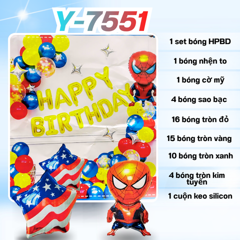 Bóng Chữ HPBD Người Nhện Y-7551