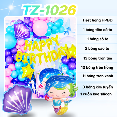 Bóng Chữ HPBD Tiên Cá 2 TZ1026
