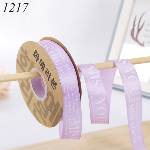 Cuộn 45m Ruy băng MISS YOU tím khổ 2.5cm