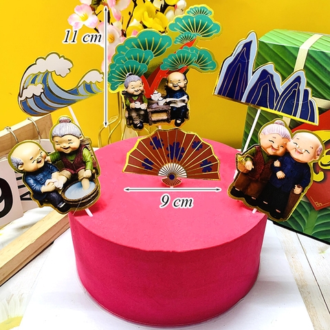 SCG- set cắm ông bà đọc sách uống trà.HD