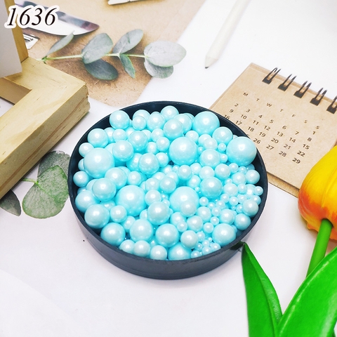 Lọ 100gr Kẹo Đường Tròn Mix Size Màu Xanh Dương