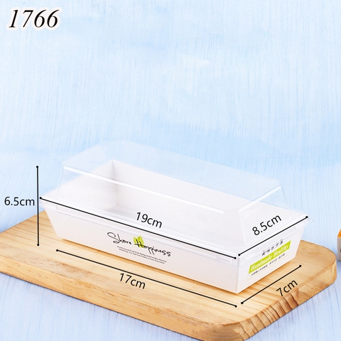 Combo 50 hộp sanwich chữ nhật trắng LÁ