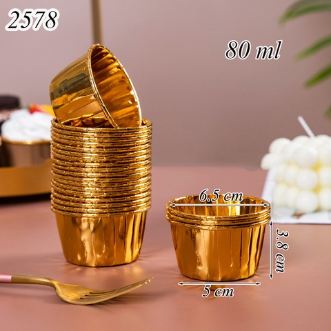 50 cốc nhôm chịu nhiệt 2 mặt vàng.