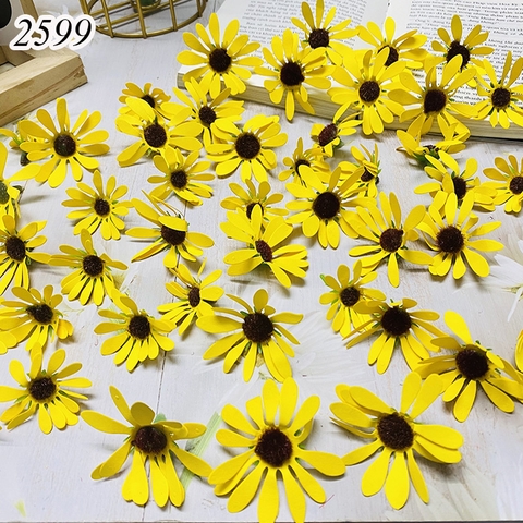 HOA - combo 100 bông hoa cúc giấy vàng
